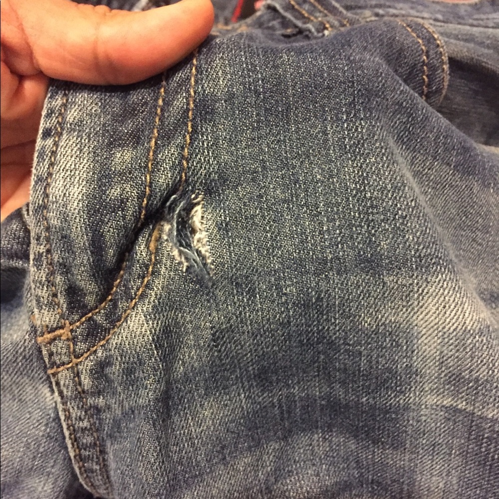 Blue wash loose men jeans